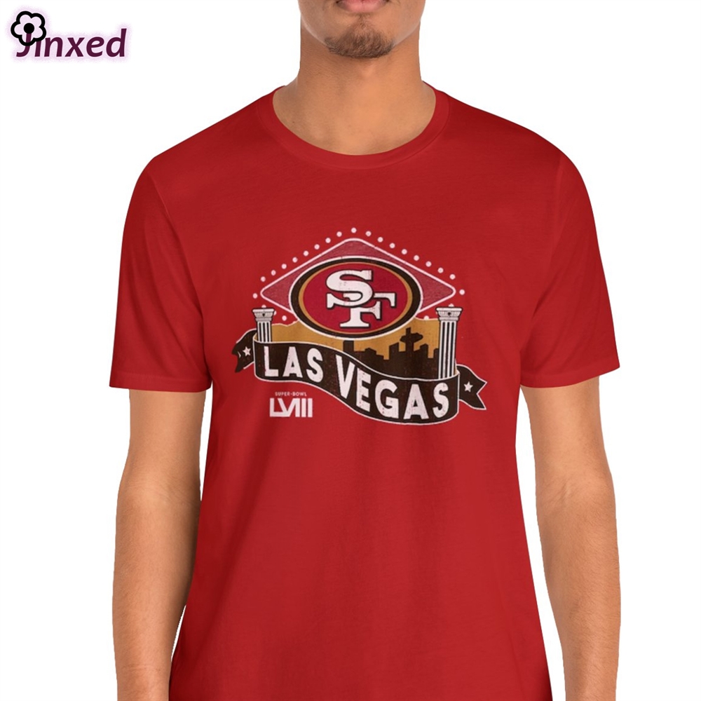 Official San Francisco 49ers Majestic Threads Super Bowl Lviii Vegas T-shirt Sweatshirt 